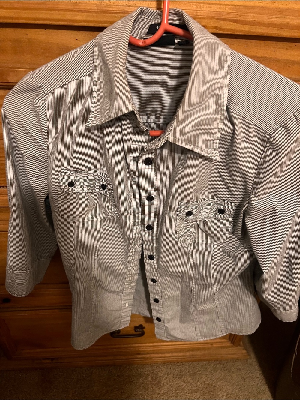 Apt. 9 Men's Pinstriped Button-Up Jacket - Gray